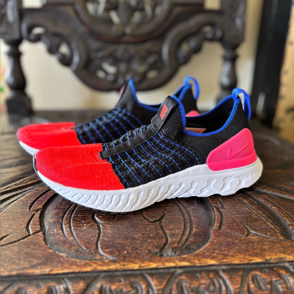 Nike “Phantom” Slip-On Sneakers, Size 7 - Red, Pink & Black